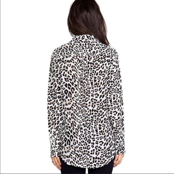 Equipment Femme Silk leopard button down blouse shirt size small - Picture 2 of 16